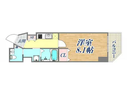 ラナップスクエア湊川公園(ワンルーム/5階)の間取り写真