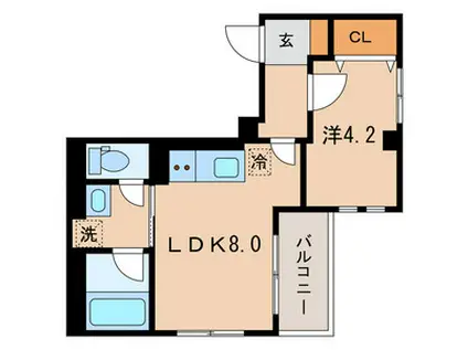 カーザ・ブランカ北斎(1LDK/3階)の間取り写真