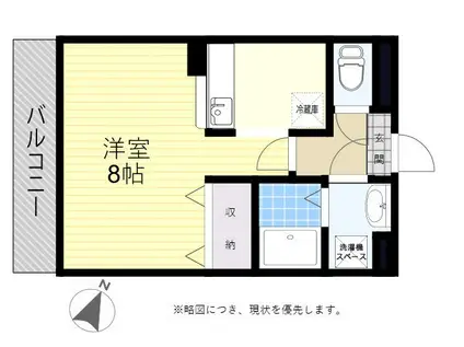 WINDOM CUORE(ワンルーム/2階)の間取り写真