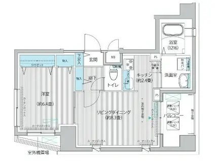 セレーノ下丸子(1LDK/4階)の間取り写真