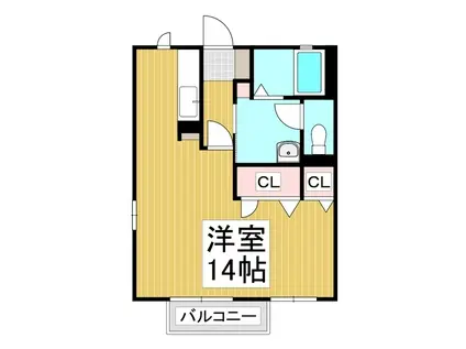 セゾンスクエア(ワンルーム/1階)の間取り写真