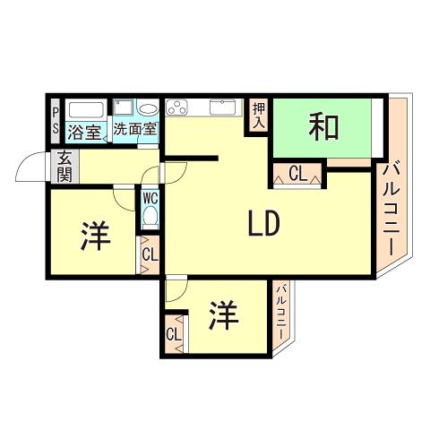 舞子芙蓉ハイツ(4LDK/7階)の間取り写真