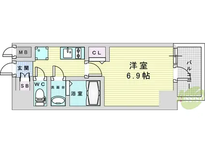 MELDIA CREST OSAKA ノース(1K/8階)の間取り写真