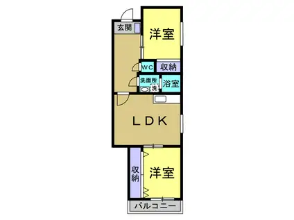 サンシャイン藤(2LDK/3階)の間取り写真