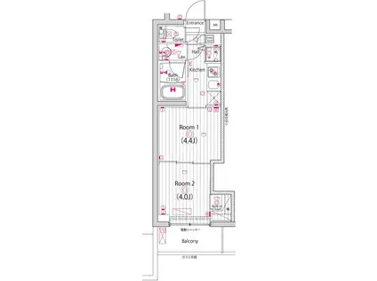 ガーラ元住吉グランドステージ(2K/1階)の間取り写真