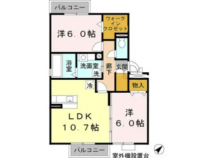 コーダ・コリーナ II(2LDK/3階)の間取り写真