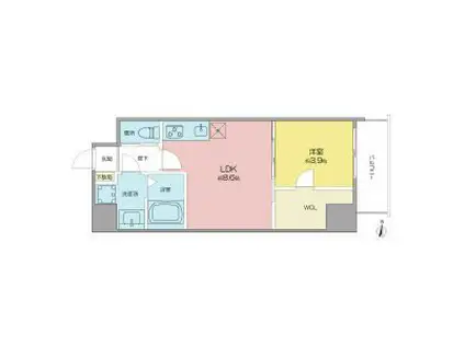 BMG RESIDENCE(1LDK/9階)の間取り写真