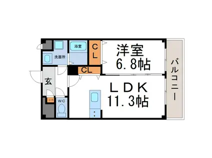 アンプルールフェール コンフォート(1LDK/2階)の間取り写真