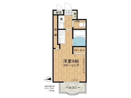 フォンテーヌ落合(ワンルーム/4階)の間取り写真