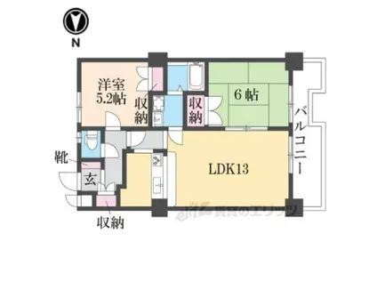 エルデヒルズ(2LDK/2階)の間取り写真