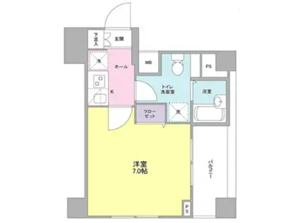 フィオリトゥーラ三軒茶屋 ステーションフロント(1K/4階)の間取り写真