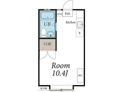 サンハイム神山(ワンルーム/1階)の間取り写真