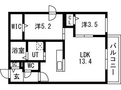 PRECIOUS HASSAMU-MINAMI(2LDK/3階)の間取り写真