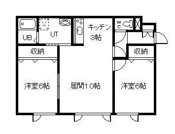 ブルーム(2LDK/1階)の間取り写真