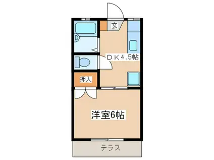 サンビレッジセイタ(ワンルーム/1階)の間取り写真