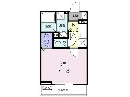 シーグレイス(1K/1階)の間取り写真