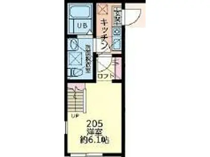 ティナ二俣川(1K/2階)の間取り写真