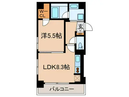 レジディア大井町II(1LDK/5階)の間取り写真