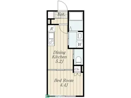カパリリ中野南台(1DK/2階)の間取り写真