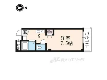 スクエア松原(1K/4階)の間取り写真