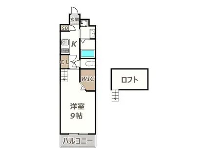 FU OSE大領(1K/3階)の間取り写真