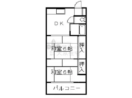 コーポ上之島(2DK/3階)の間取り写真