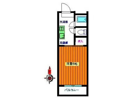 一水園大塚ハイツ(1K/2階)の間取り写真