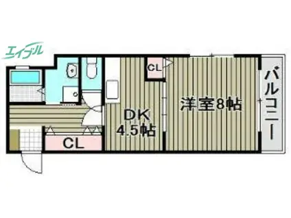 パルティール上中野(1DK/2階)の間取り写真