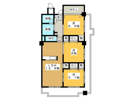 グライス武藤(3LDK/2階)の間取り写真