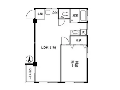 東京メトロ有楽町線 要町駅 徒歩13分 5階建 築57年(1LDK/4階)の間取り写真