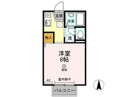 レジデンス高柳A棟(ワンルーム/1階)の間取り写真