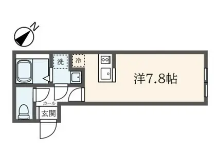 アルカンジュ生田の丘(ワンルーム/2階)の間取り写真