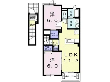 セレーナ A(2LDK/2階)の間取り写真
