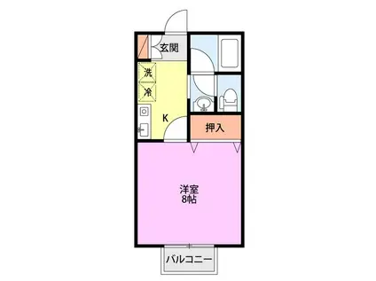 アルデーアA(1K/2階)の間取り写真