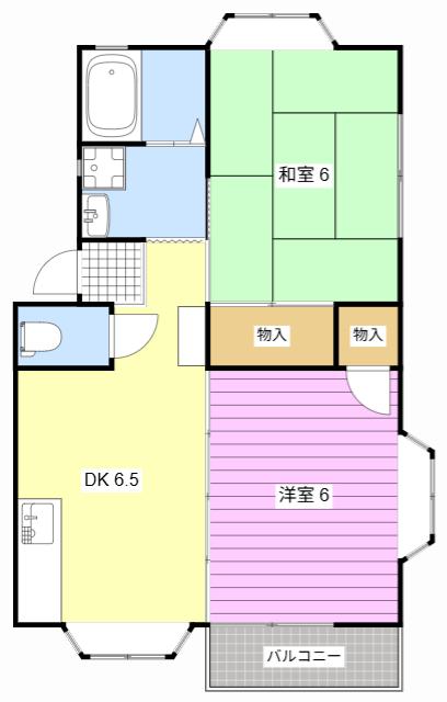 グランパレV(2DK/2階)の間取り写真