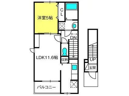 サンリット(1LDK/2階)の間取り写真