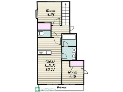 リヴィエール(2LDK/2階)の間取り写真