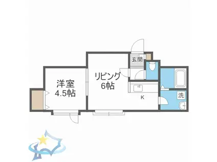 エターナル(1LDK/1階)の間取り写真