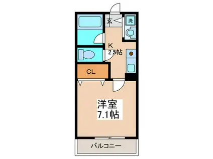 シャルマンコート喜志(1K/3階)の間取り写真
