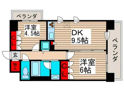 パークアクシス西船橋本郷町(2DK/3階)の間取り写真