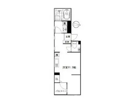 ユノー東大前(ワンルーム/2階)の間取り写真