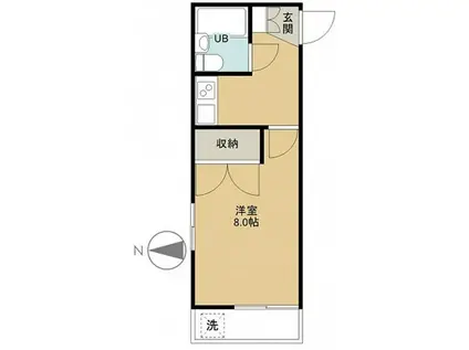 煉瓦館85(1K/2階)の間取り写真