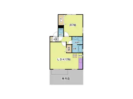 ソレアード(1LDK/2階)の間取り写真