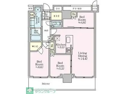 ザ・タワー十条(3LDK/27階)の間取り写真