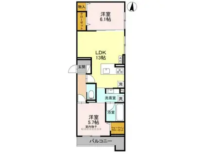 トリアングル(2LDK/3階)の間取り写真