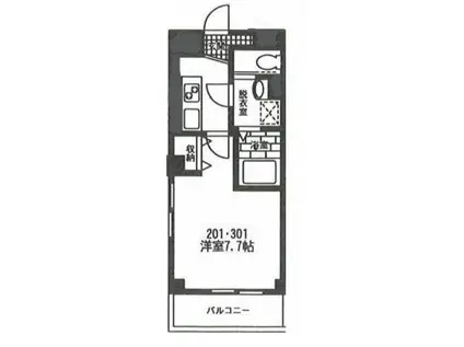 ハイネスコート(1K/3階)の間取り写真