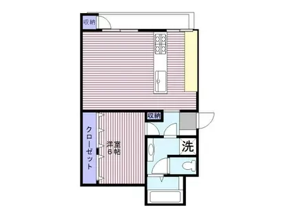白金今里アパート(1LDK/4階)の間取り写真