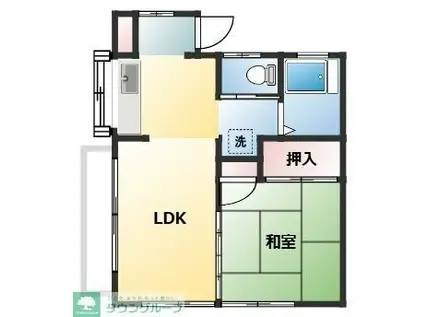 フォレストナエタワ上福岡(1LDK/2階)の間取り写真