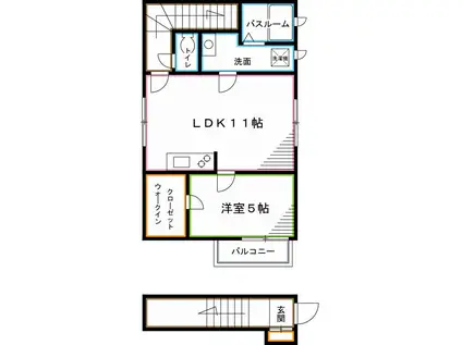 ロンド荻窪(1LDK/2階)の間取り写真
