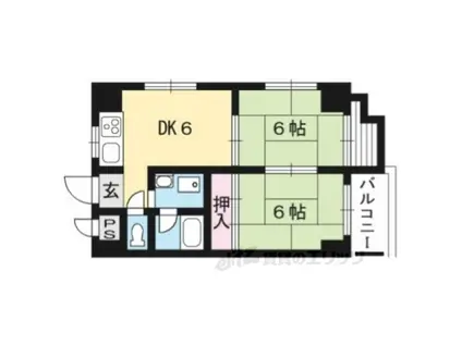 ステージハウス万石(2DK/3階)の間取り写真